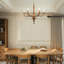 Lustre français 6 lumières avec laiton doré