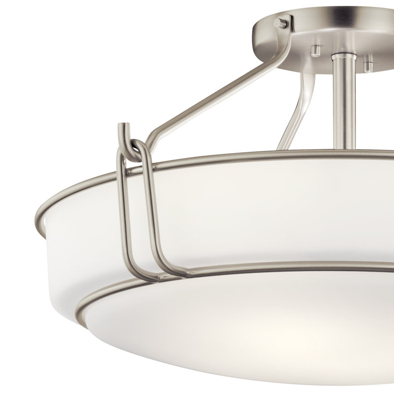 Horan Glass Flush Mount, Brushed Nickel