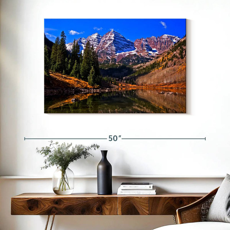 Maroon Bells pendant la saison d'automne, H 26 po x l 39 po