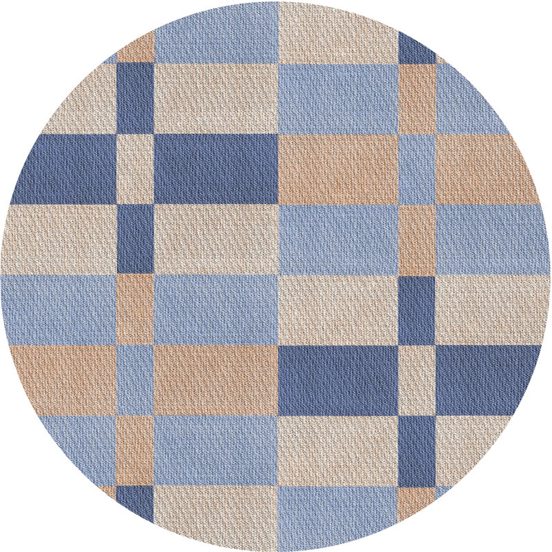 Geometric Indoor Rug, Round 4'