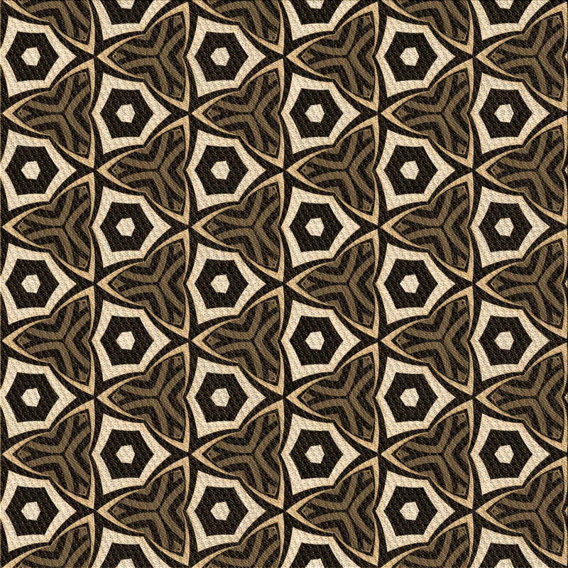 Tapis géométrique brun, Carré 5 pi