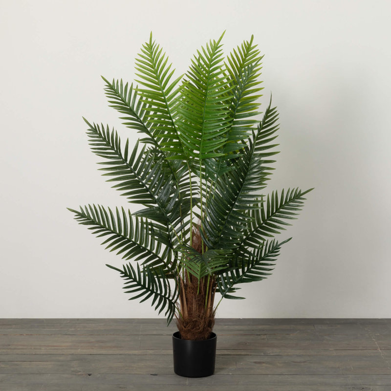Palmier artificiel en pot H 51 po; vert