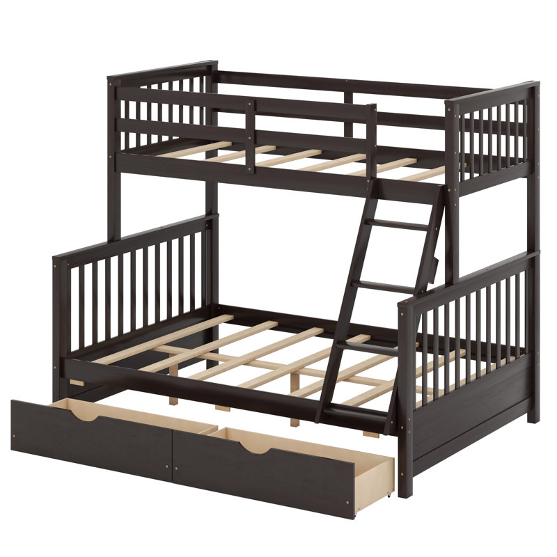 Bunk Bed With Ladders And Storage Drawers, Espresso
