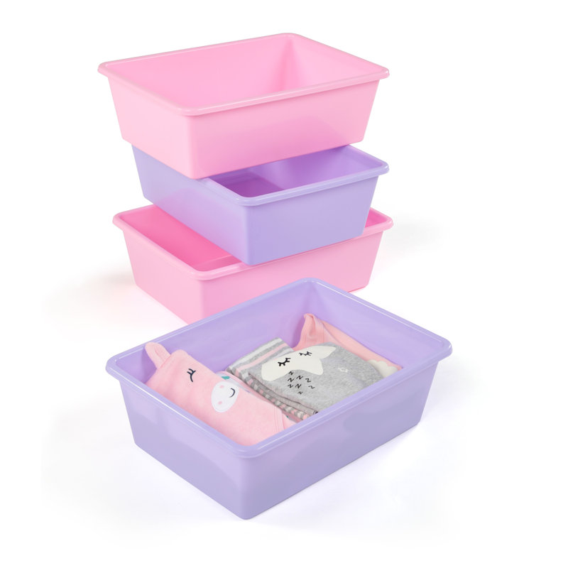 Isabelle & Max™ Plastic Decorative Bin, Double, Pink/Purple