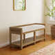 Glinda Wicker Shelves Storage Bench