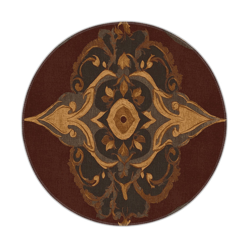 Fabled Flourish Indoor And Outdoor Area Rug, Round 5'