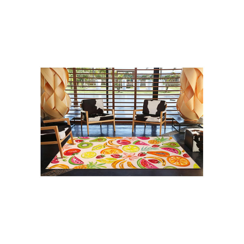 Tapis lavable jaune à motif tangerine, Tapis de couloir 3 pi 3 po x 6 pi 7 po inclus