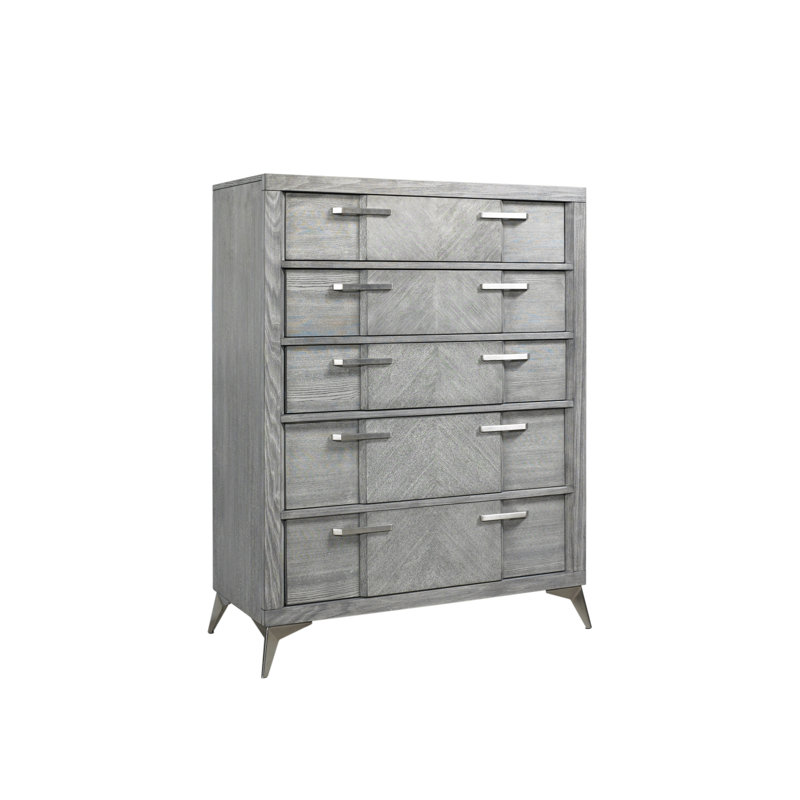 Commode 5 tiroirs avec placages assortis
