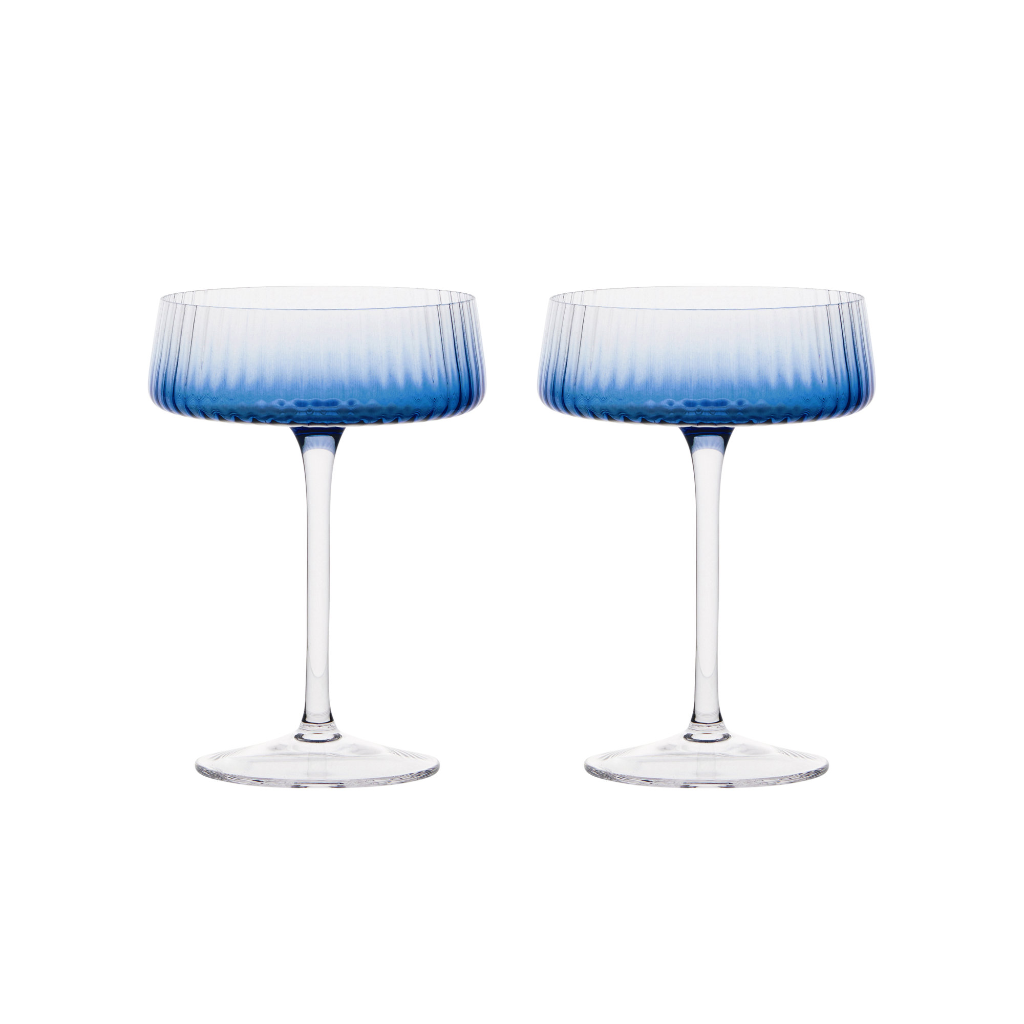 Zoya 8.5oz. Glass Coupe Stemware Set, Blue