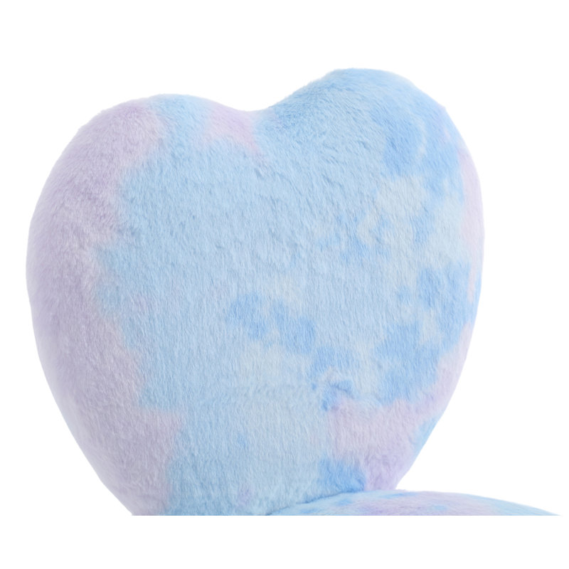 Lentz Upholstered 19'' Swivel Adjustable Height Novelty Chair, Faux Fur Kids Chair, Blue/Purple