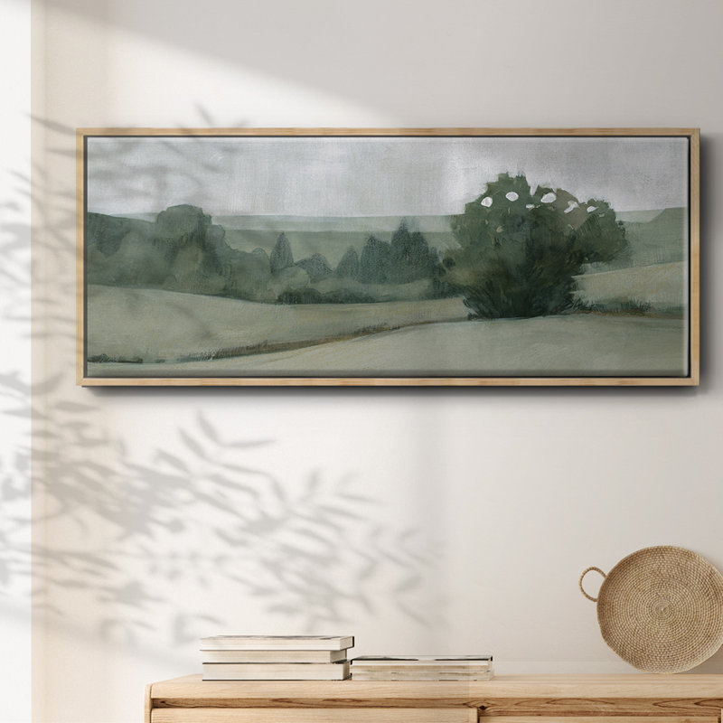 «Soft Green Landscape II», toile encadrée, H 20 po x l 50 po