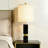 Calum 25"  Modern Metal Marble for Bedroom Living Room Bedside Desk Nightstand Single Table Lamp with Linen Drum Shade-1501050946