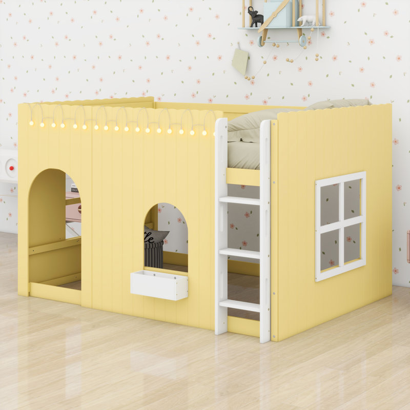 Mignon lit mezzanine à DEL, Primrose Yellow, Lit double
