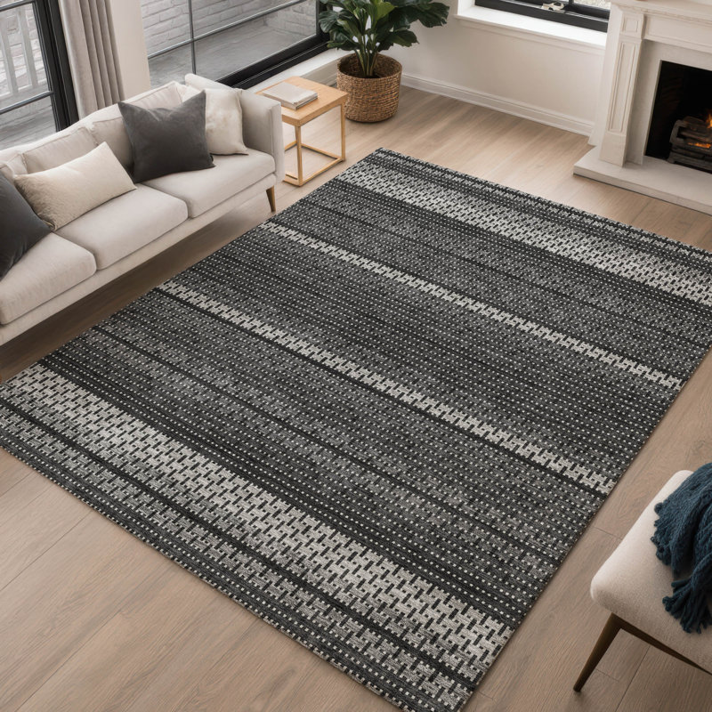 Machine Washable Indoor/Outdoor Lockway ACN2427 Stripes Rug, Rectangle 2'6" x 3'10"