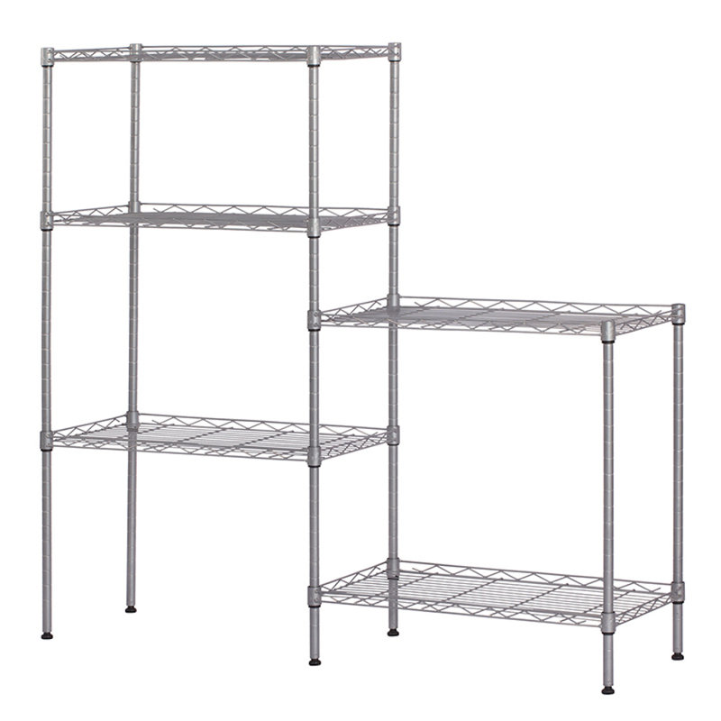 Alves 59" H x 21.25" W x 11.42" D 5 Layer Wire Shelving Unit, Silver