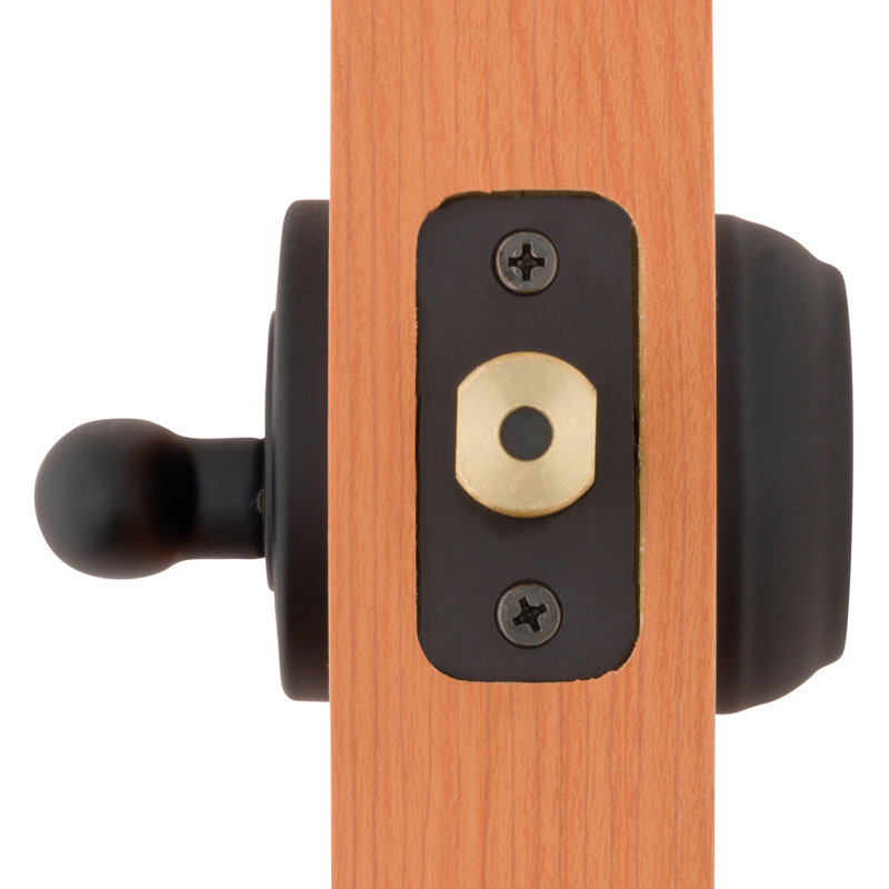 Pêne dormant cylindrique simple à profil bas, Noir mat