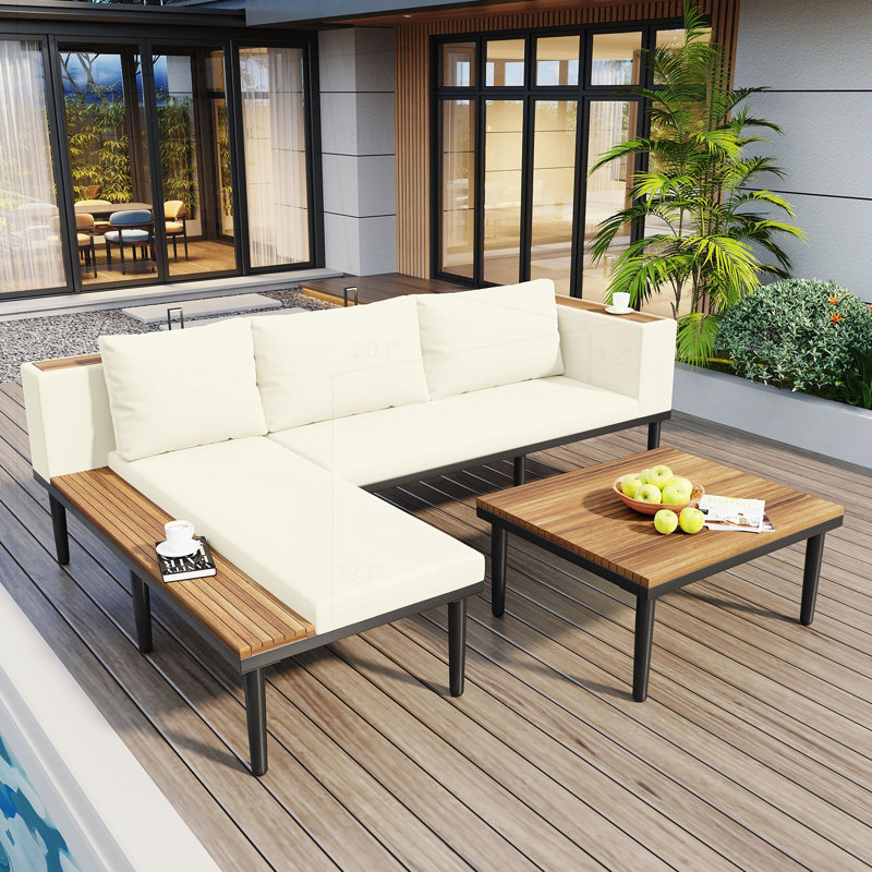 Canapé modulaire d'extérieur pour la cour, Beige