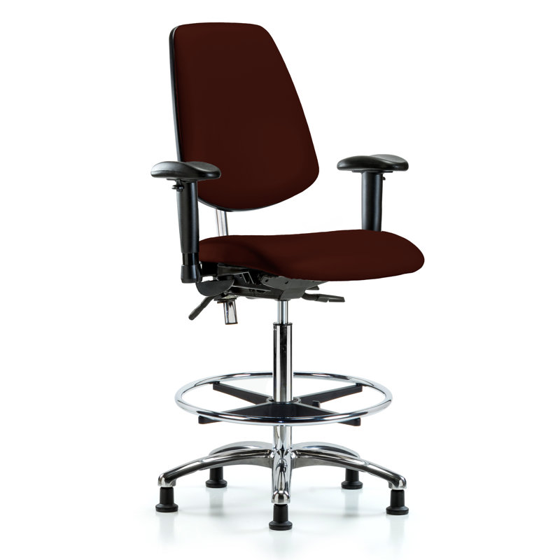 Chaise de dessinateur Makaila, Bourgogne, Patins, Non inclus