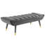Banc d'appoint argenté en velours touffeté Byron-1660930538