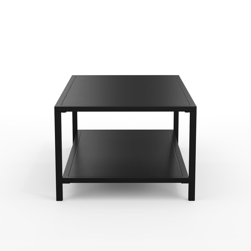 Martha Stewart Lily Pond All-Weather Steel Frame Patio Coffee Table With Lower Shelf
