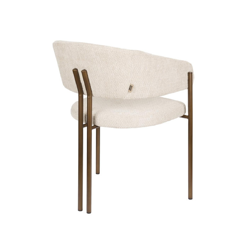 Dining Chair Upholstered Arm Chair, Beige
