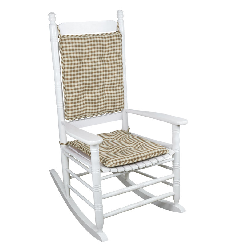 Rocking Chair Cushion Set, Natural Checkered