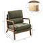 75cm Wide Comfortable Linen Upholstered Arm Accent Chair With Solid Wood Legs-466888320