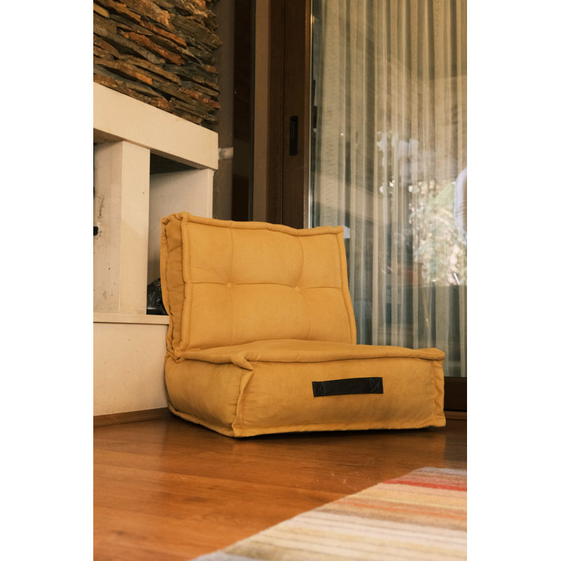 Fauteuil à billes moutarde
