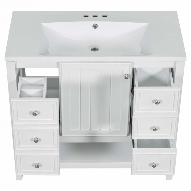 Meuble-lavabo 36 po avec lavabo, Blanc