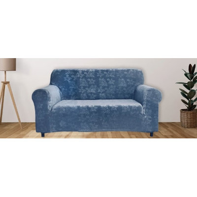 Floral Pattern Velvet Stretch Slipcover