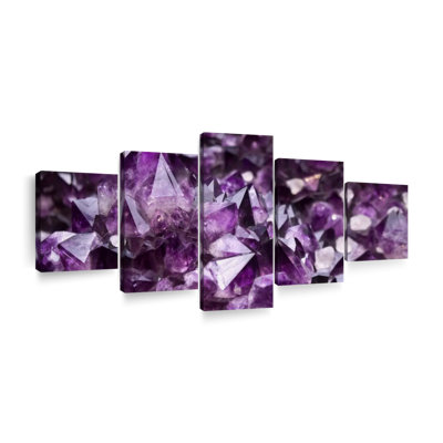 Reproduction d'art sur toile mauve avec améthyste mauve