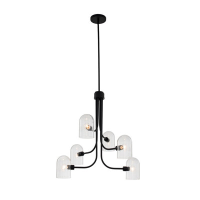 Lustre noir mat Cupola 6 LT Kalco