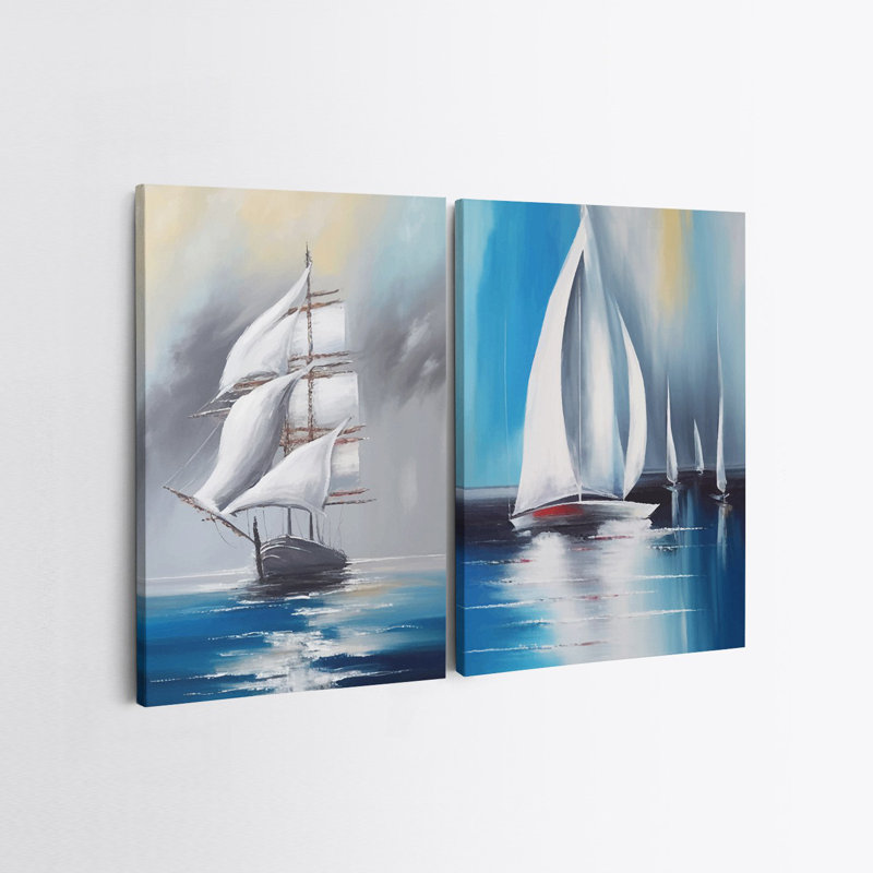 Peinture décorative sur toile (2 pièces), H 27,6 po x l 39,4 po