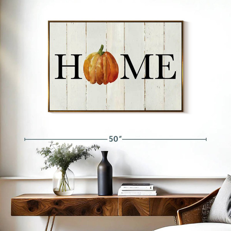 Plaque murale Home, Cadre flottant doré, 37 po x 25 po