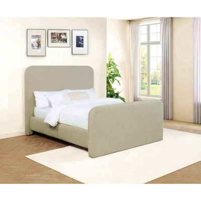 Grand lit plateforme gris Kendra