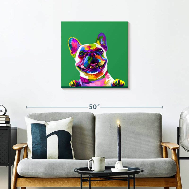 Bouledogue abstrait Brampt, H 24 po x l 24 po