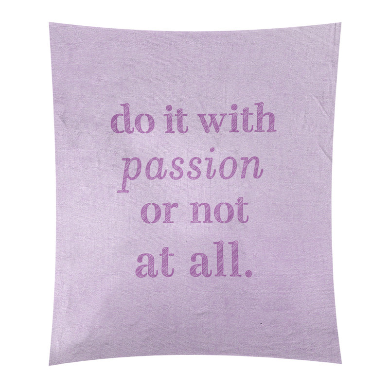 Tapisserie en polyester pour citation de passion, Violet, H 60 po x l 51 po