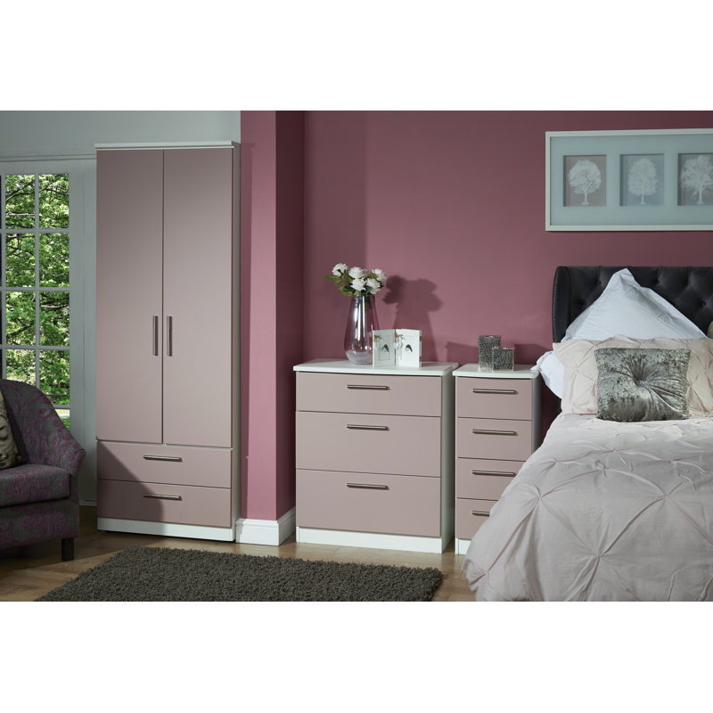 Fully Assembled Letoya 4 - Drawer Chest of Drawers, Kobe Pink/White