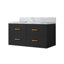 Meuble-lavabo simple blanc 36 po X P 22 po D, avec plateau en marbre de Carrare-117825098