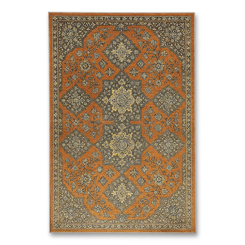 Tapis beige tissé traditionnel Mosso, 3'11" x 5'11"