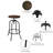Alidis Swivel Bar Stools – 2 Adjustable Barstools for Counter or Bar Height with Round Wood Seat and Iron Tube Frame-28818281