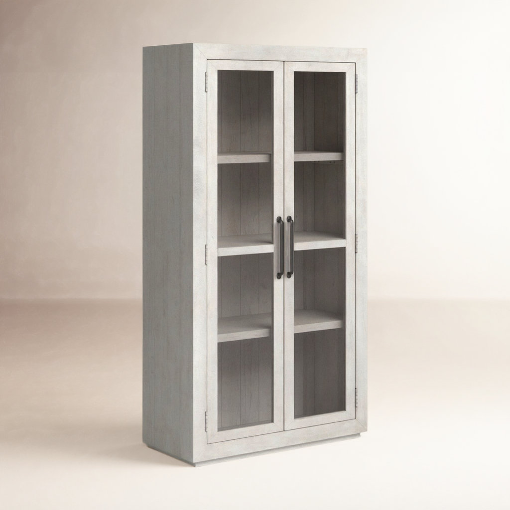 Kinston Dining Cabinet, Distressed Ivory