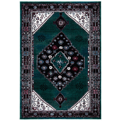 Tapis oriental vert / noir Djenaba
