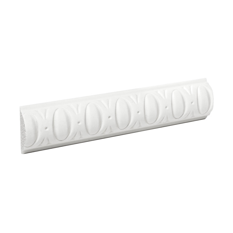 1-1/4 in x 3/8 in x 6 in Long Egg and Dart Recycled Polystyrene Panel Moulding Sample