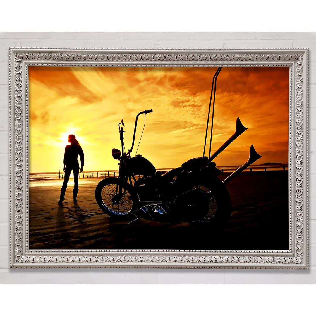 Harley Davidson Sonnenuntergang - Druck