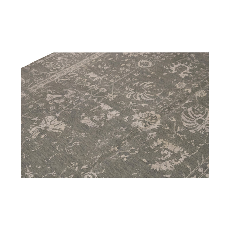 Tapis gris de haute qualité noué à la main
