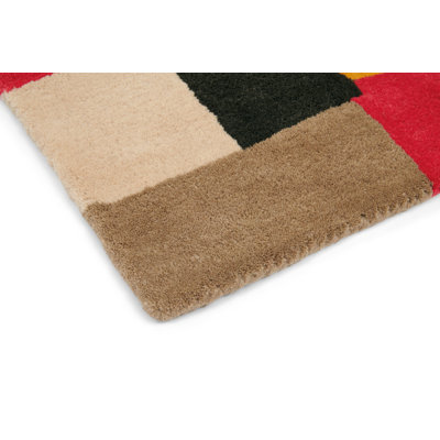 Estella Handmade Tufted Wool Red/Blue Area Rug