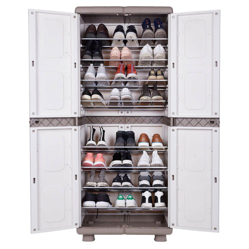 26 Pair Shoe Storage Cabinet, Gray/Anthracite