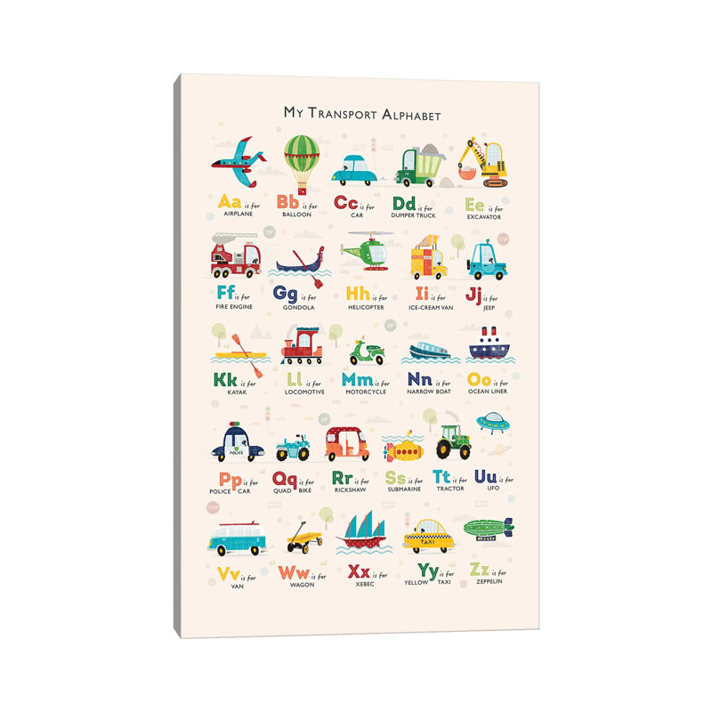 Retro Transport Alphabet - Wrapped Canvas Print, 152.5 cm H x 101.5 cm W
