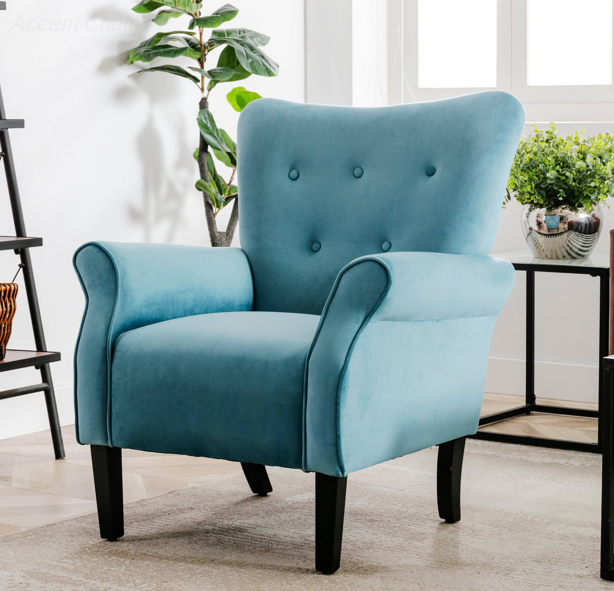Lark Manor™ Accent Chair, Stylish Living Room Accent Chair With Button